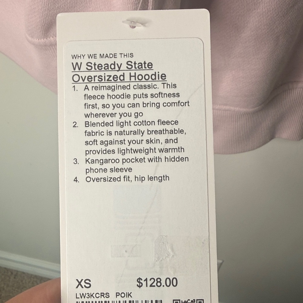lululemon athletica Light Pink Hoodie Sweatshirt NWOT - Picture 4 of 4
